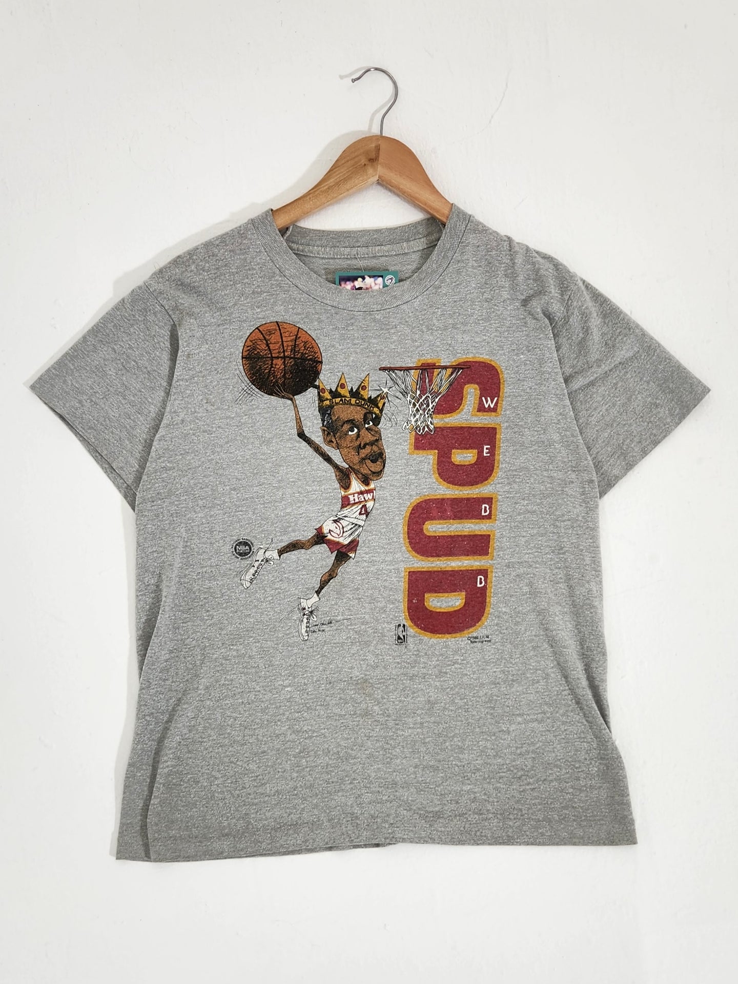 Vintage 1980's Atlanta Hawks Spud Webb Slam Dunk King 1986 Sz. M