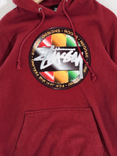 Y2k 2000s Stussy Red Rasta Hoodie Sz. M