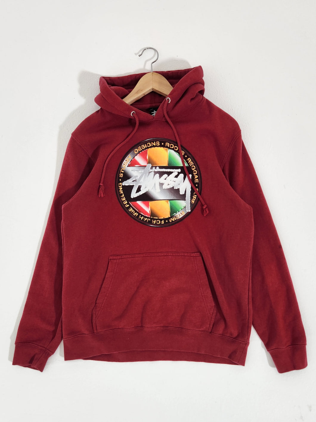 Y2k 2000s Stussy Red Rasta Hoodie Sz. M