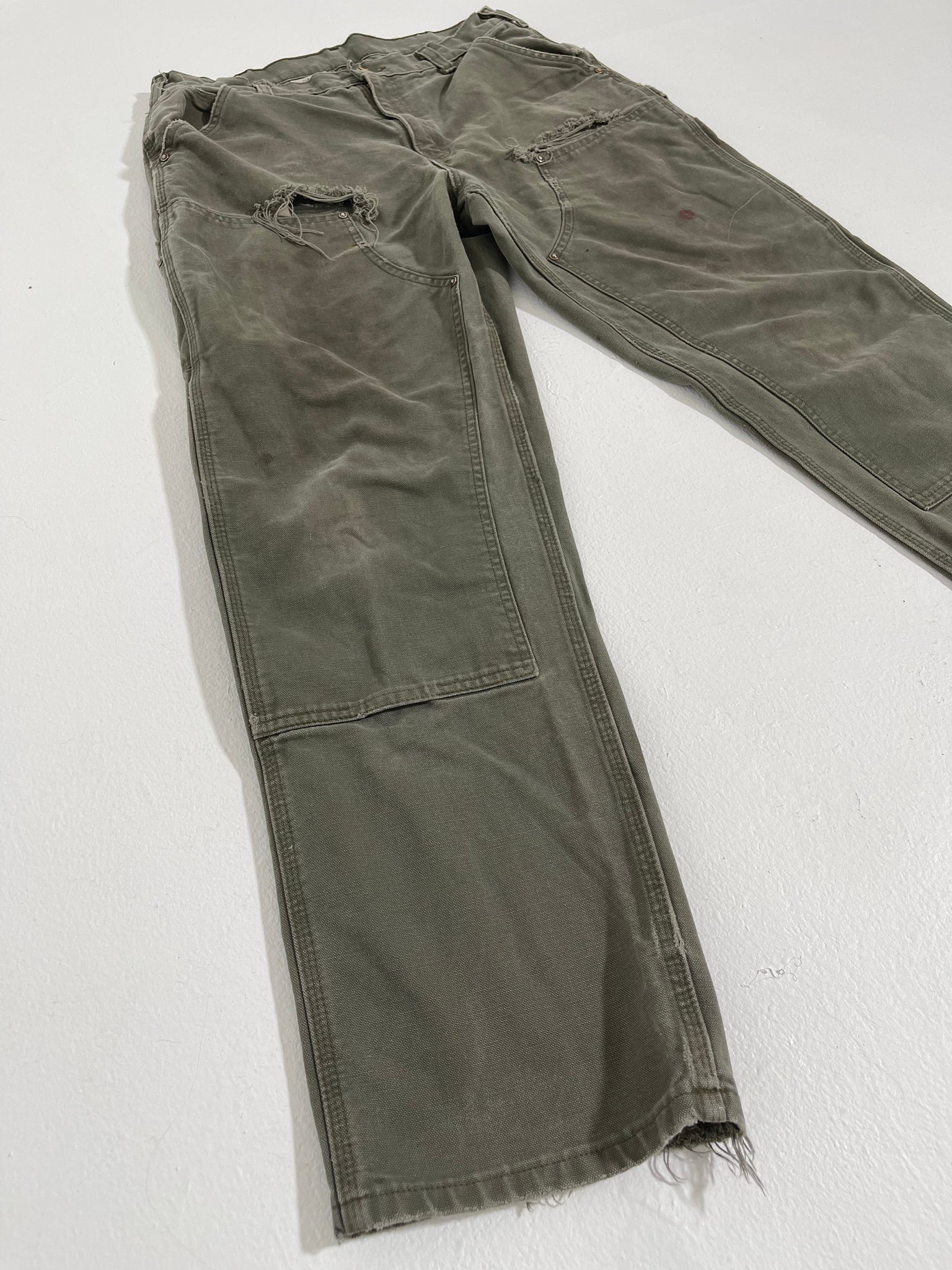 Vintage 34x34 Olive Carhartt Double-Knee Carpenter Pants