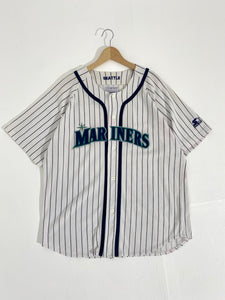 Vintage 90s MLB Florida Marlins Starter Pinstripe Teal Full Button