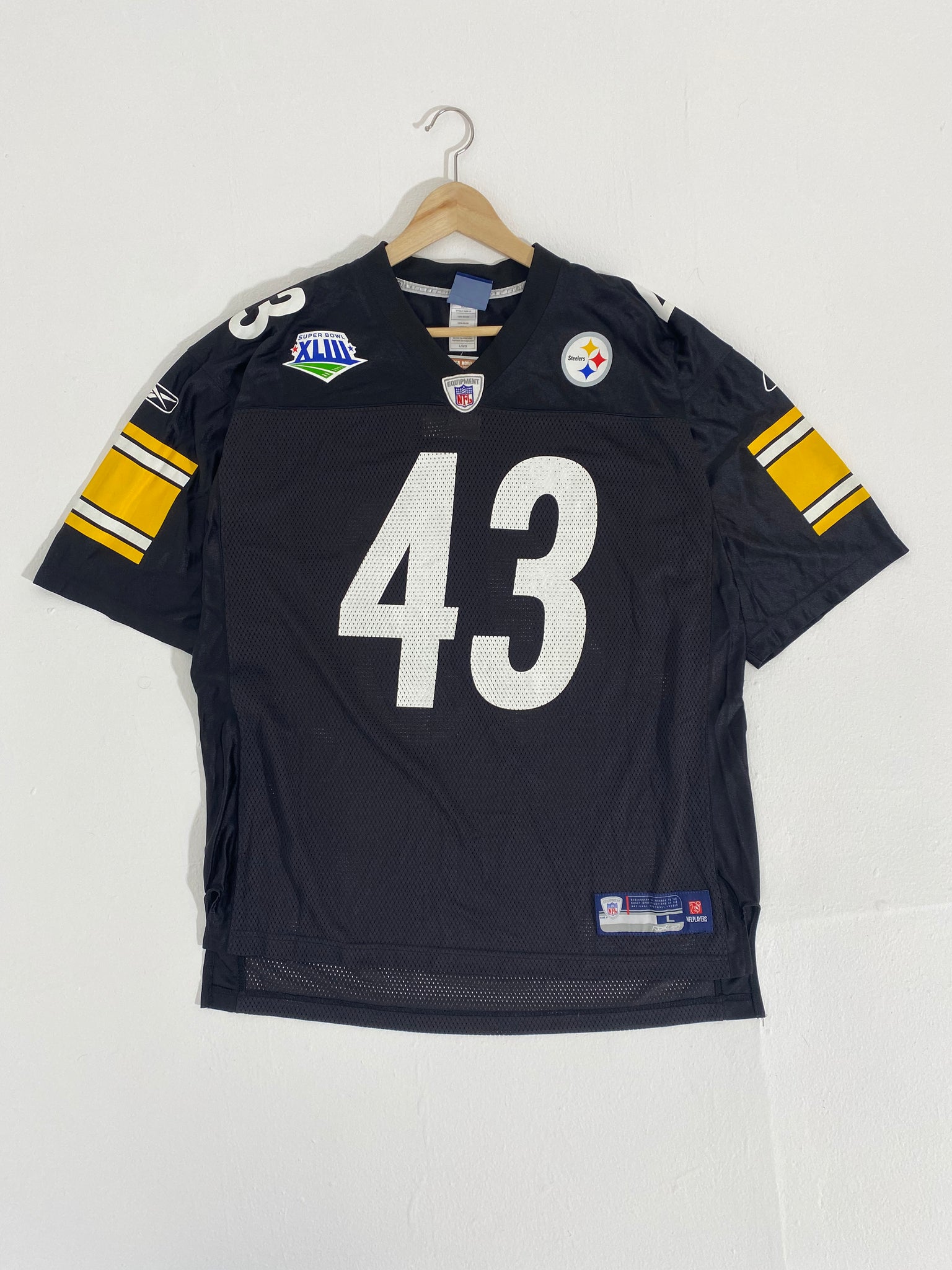 Y2K Pittsburgh Steelers 'Polmalu' Super Bowl 43 Jersey Sz. L
