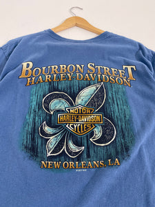 Y2K Navy Blue Harley Davidson "Bourbon Street New Orleans, LA" T-Shirt Sz. L