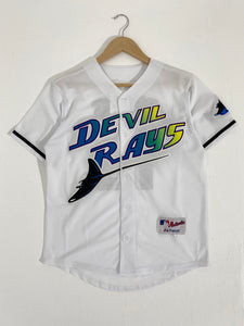 VINTAGE Tampa Bay Devil Rays Shirt Youth Extra Large Gray MLB Baseball  Majestic