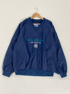Vintage 1990's Seattle Mariners Pullover V-Neck Windbreaker Sz. XL