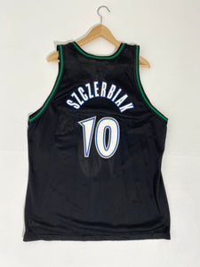 Vintage 1990's Black Minnesota Timberwolves 'Sczerbiak' Champion Jersey Sz. XL (48)