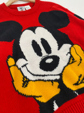Vintage 1990's Red Knitted Disney / Mickey Mouse Sweater Sz. S