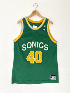 Vintage 1990's Green Seattle Super Sonics 'Shawn Kemp' Champion Jersey Sz. XL