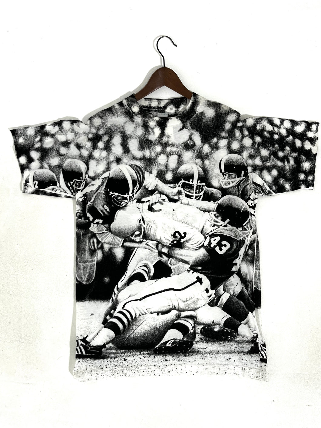 Vintage Football All Over Print T-Shirt Sz. XL