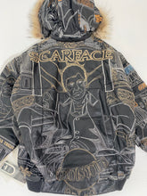 Vintage 1990’s Leather SCARFACE Hooded Fur-Lined Zip-Up Jacket Sz. 2XL