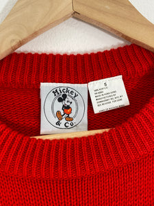 Vintage 1990's Red Knitted Disney / Mickey Mouse Sweater Sz. S