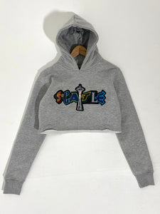 Maestro Women's Grey "Rep Seattle" Extra Cropped Hoodie