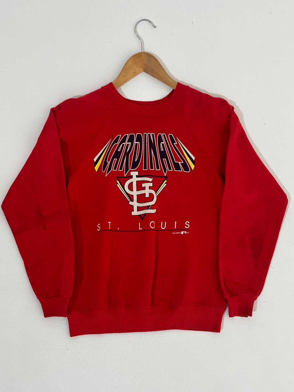 CustomCat St.Louis Cardinals Retro 90's Vintage MLB Crewneck Sweatshirt Black / XL