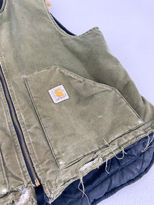 Vintage 1990's Olive Insulated Carhartt Vest Sz. L