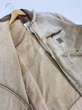 Vintage 1990's Distressed Cream CARHARTT Detroit Jacket Sz. L