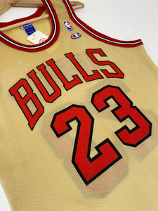 Chicago Bulls Michael Jordan 50th Gold Champion Jersey NEW