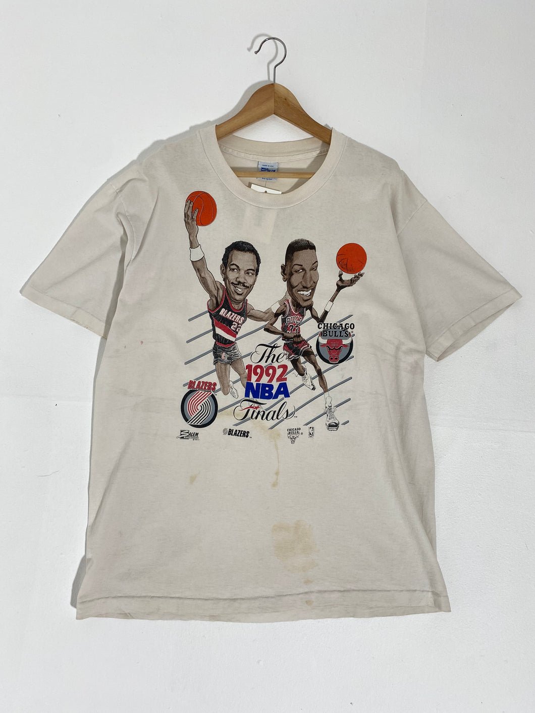 Vintage Salem Nba Finals Chicago Bulls 90S 1992 World Champions 2 Back  Sport Cotton Graphic Print Tee Shirt Classic T-Shirt - TourBandTees
