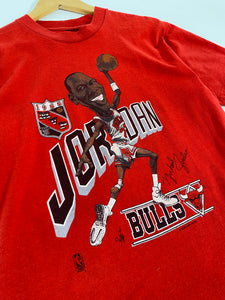 Vintage 1988 MVP Chicago Bulls Michael Jordan Caricature/Fat-Head T-Shirt Sz L