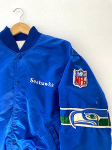 Vintage 1990's Seattle Seahawks Satin Starter Jacket Sz. XL