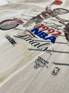 Vintage 1992 NBA Finals Portland Trailblazers vs Chicago Bulls Salem Sportswear T-Shirt