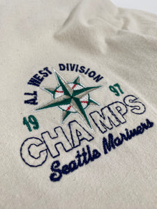 Vintage Seattle Mariners 1997 A.L. West Champs Henley Shirt Sz. XL
