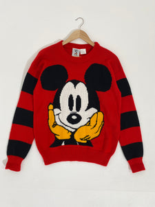Vintage 1990's Red Knitted Disney / Mickey Mouse Sweater Sz. S