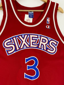 Vintage 1990's Philadelphia 76ers Sixers  'Allen Iverson' Champion Jersey Sz. XL
