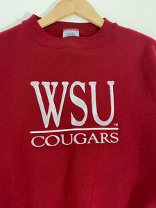 Vintage 1990's Burgundy WSU Cougars Logo 7 Crewneck Sz. 2XL