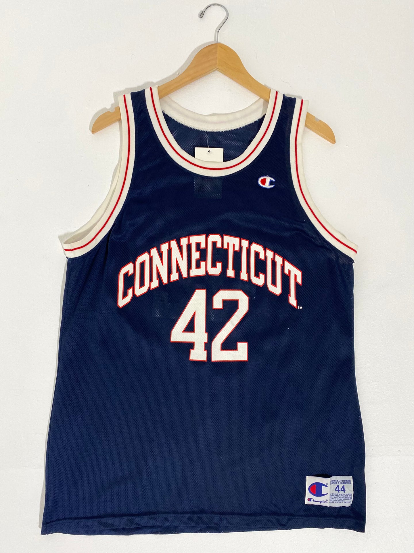 Vintage 1990's Uconn Huskies 'Donyell Marshall' Champion Jersey Sz. L (44)