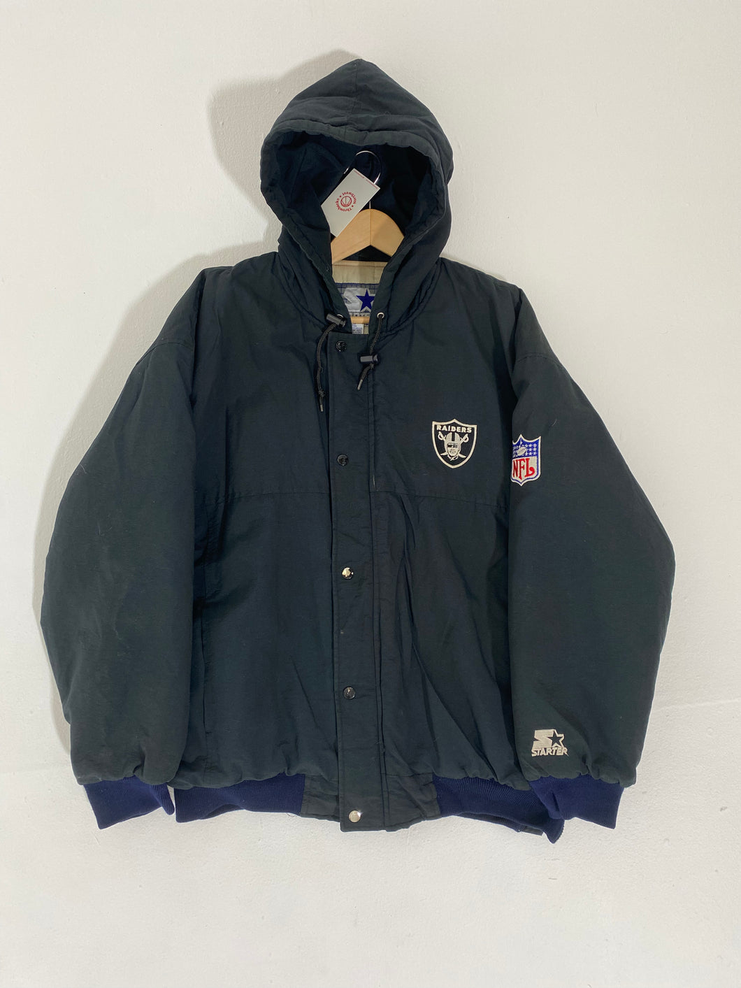 Vintage 1990's Oakland Raiders STARTER Parka Jacket Sz. L