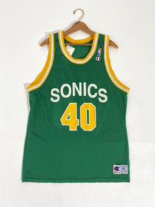 Vintage 1990's Seattle Super Sonics 'Shawn Kemp' Green Champion Jersey Sz. 48 (XL)