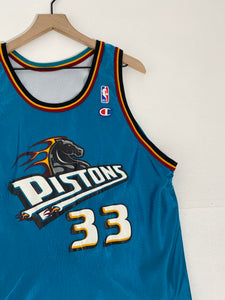 Vintage 1990’s Reversible Detroit Pistons "Hill" Champion Jersey Sz. L