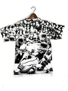 Vintage Football All Over Print T-Shirt Sz. XL