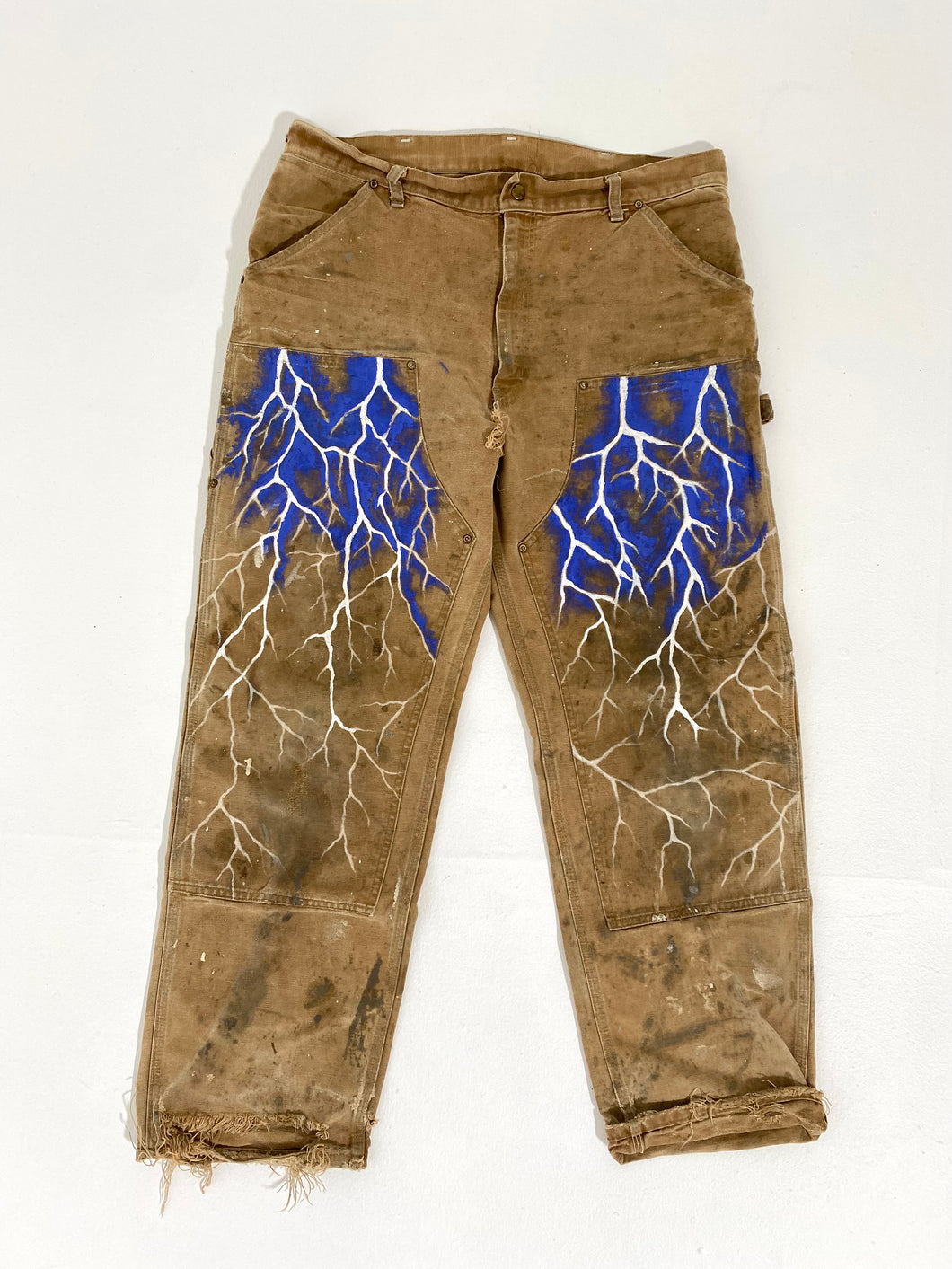 Vintage Custom 36x32 Lightning Bolt Carhartt Double-Knee Pants
