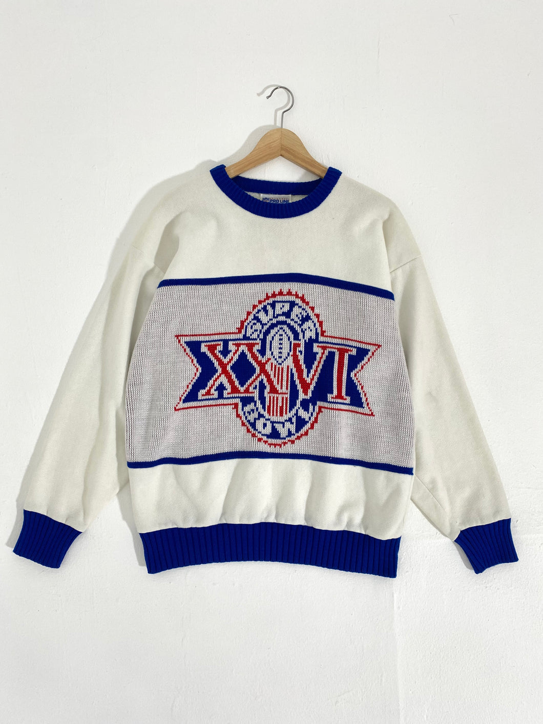 Vintage 1992 NFL Super Bowl XXVI Knitted Sweater Sz. L