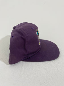 Anaheim Ducks '47 Vintage Trucker Snapback Hat - Purple/White