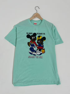 Vintage Teal Mickey & Minnie Mouse "Yo Baby, Yo Baby, Yo!" T-Shirt Sz. XL 