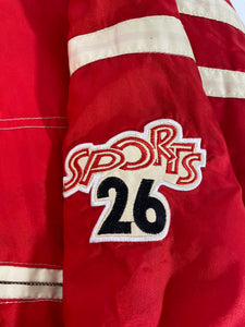 Vintage 1990's Red "Sports Competition" Ski Down Jacket Sz. L