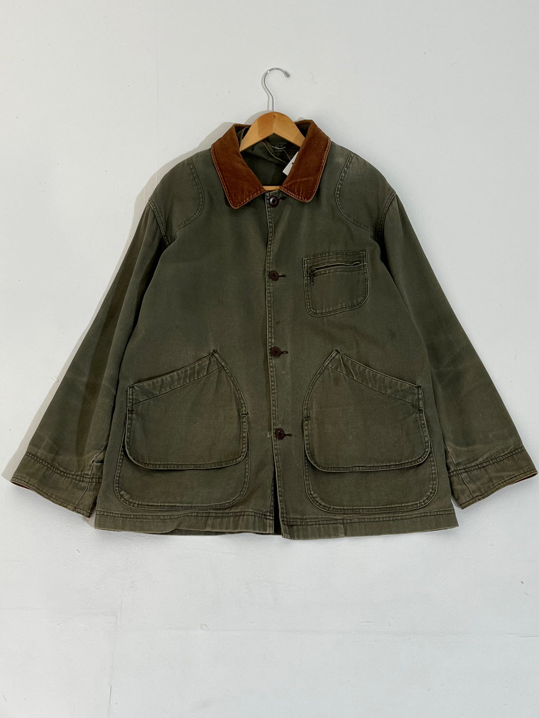 Vintage Olive Green Work Military Jacket