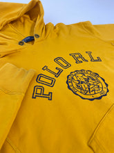 Vintage 1990's Yellow Ralph Lauren Polo "Collegiate" Hoodie Sz. M
