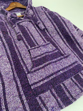 Vintage 1990's Purple Hooded Baja/Poncho Jacket Sz. M