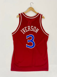 Vintage 1990's Philadelphia 76ers Sixers  'Allen Iverson' Champion Jersey Sz. XL