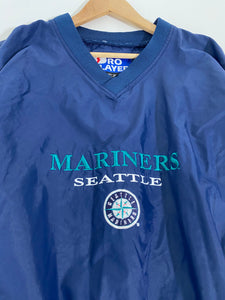 Vintage 1990's Seattle Mariners Pullover V-Neck Windbreaker Sz. XL