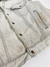 Vintage 1980's Faded Cream Levi Strauss Denim Sherpa Jacket Sz. 44R (L)