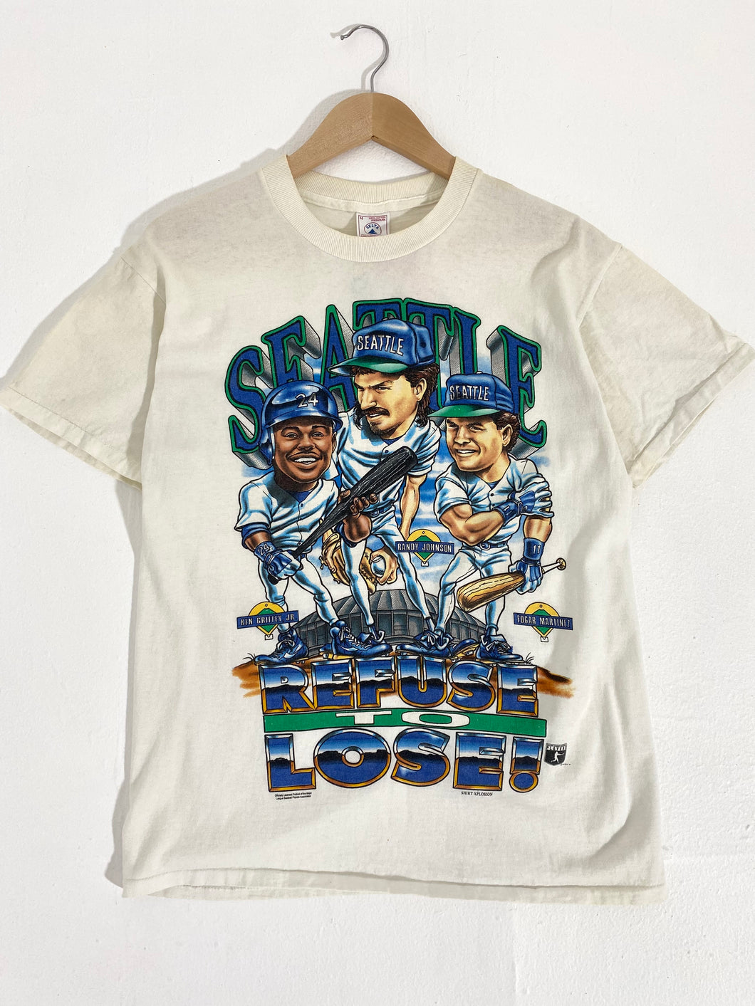 Vintage 1990's Seattle Mariners Refuse to Lose Caricature T-Shirt Sz