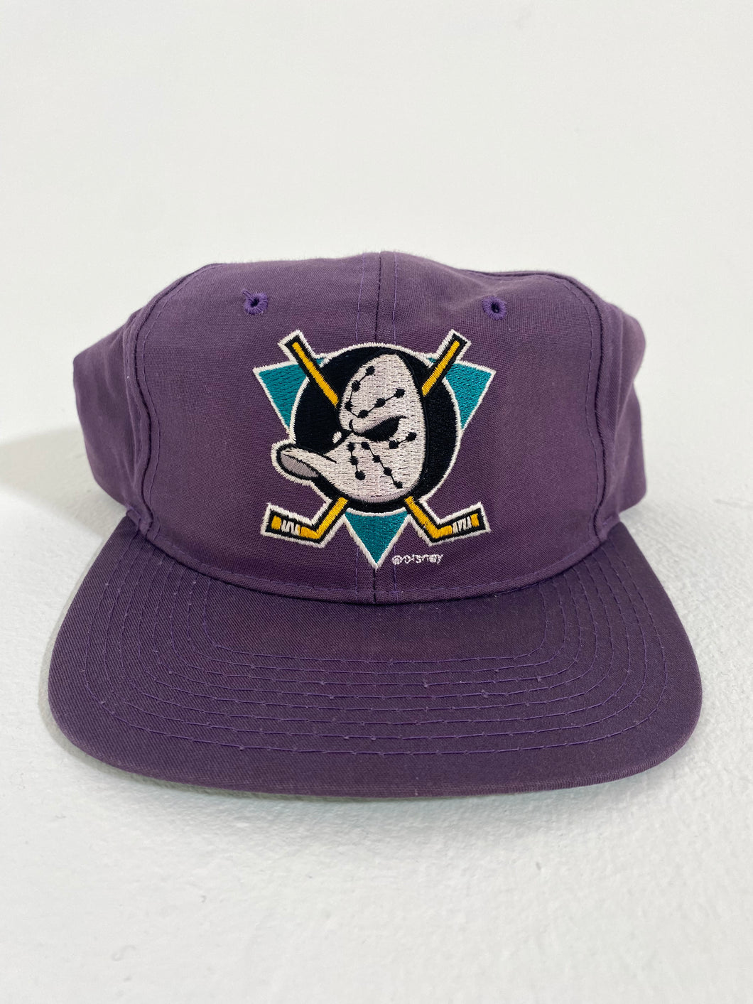 STARTER Anaheim Mighty Ducks Hoodie Purple Vintage NHL 