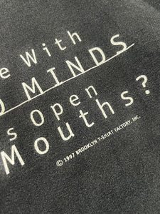 Vintage "Why Do People with Closed Minds...?" T-Shirt Sz. XL