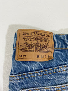 Vintage 1970's Orange Tab Levi Strauss Denim Jeans Sz. 36x34