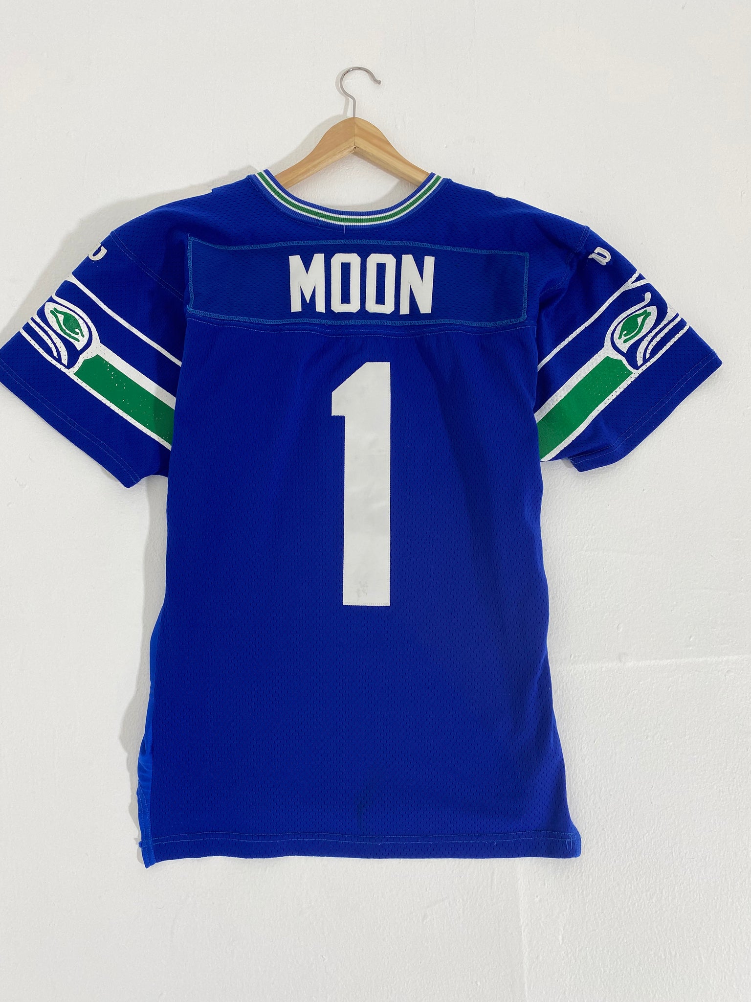 NFL Seattle Seahawks Warren Moon #1 Blue Throwback Jersey Sz. XL