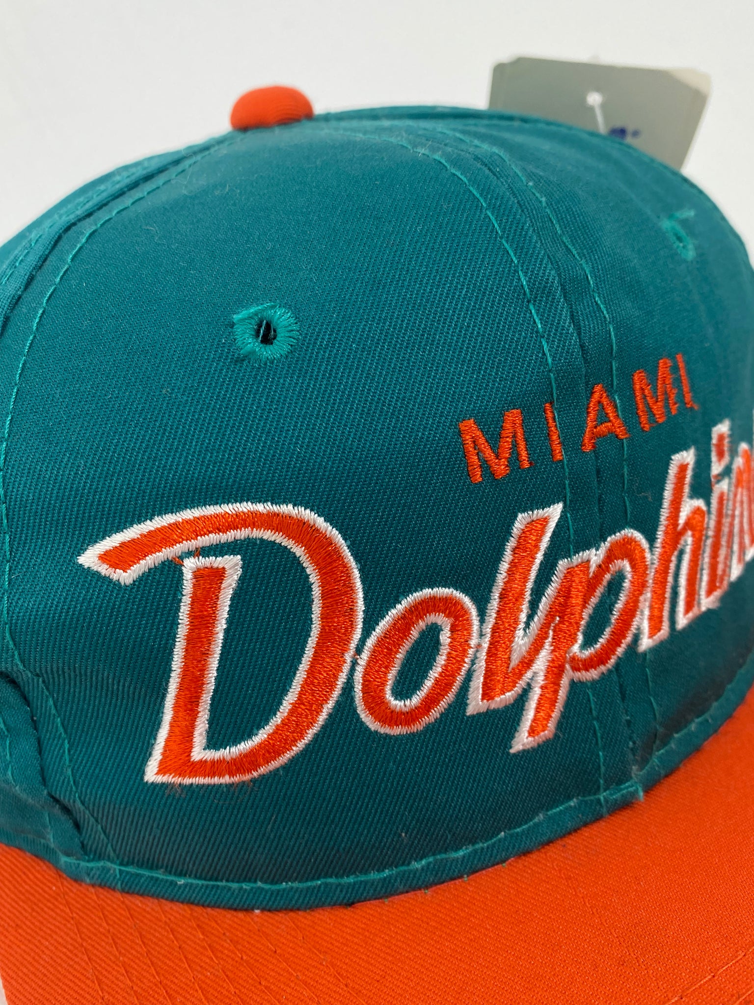 Miami Dolphins New Era Snapback Script Hat Cap Vintage 90s